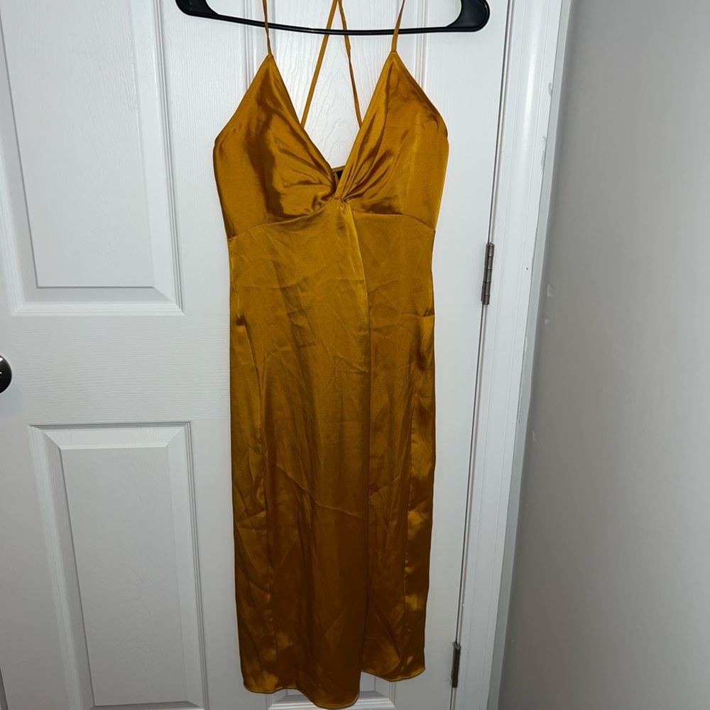 Xs satin dress with slit